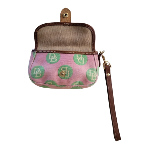 Dooney And Bourke Green Pink  Pouch Wristlet. - Picture 5 of 6